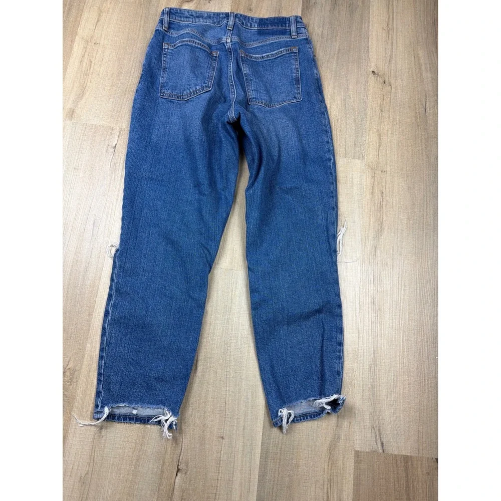 Abercrombie & Fitch Curve Love High Rise Mom Jeans Blue Distressed Women 6R 28